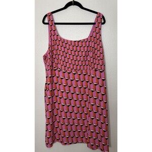 Diane Von Furstenberg X Target 90's Shift Pink Modern Geo Mini Dress Size 22